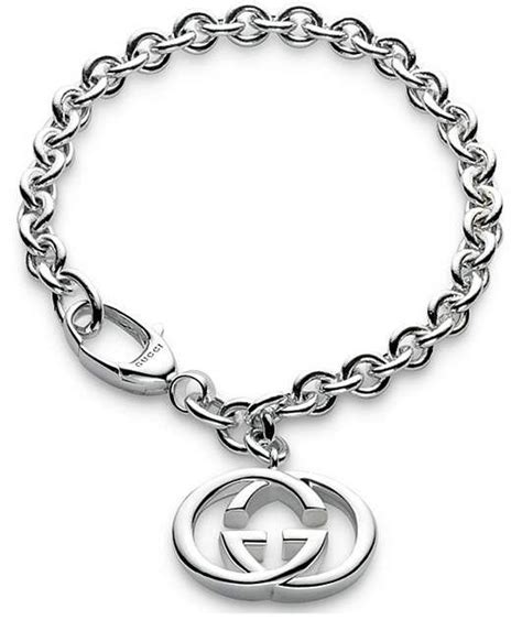 gucci silver britt bracelet|Gucci interlocking silver bracelet.